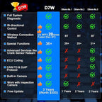 XTOOL D7W OBD2 Scanner Diagnostic Tool: 2026 Wireless Ver. of D7/D7S/D7BT, AI-Assisted Bidirectional Scan Tool with Full
