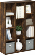Furinno LUDER Book Shelf, 11-Cube Bookshelf, Reversible Bookcase, 9.4 x 29.1 x 41.7, Easy Assembly, for Living Room, Bedroom,