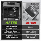 Muslogy Center Console Organizer Compatible with 2005-2021 Nissan Frontier & 2005-2012 Nissan Pathfinder Accessories Middle Console Divider Storage Box Armrest Insert Tray with Anti-Slip Mats