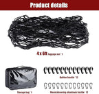 Heavy Duty Cargo Net for Pickup Truck Bed - 4' x 6' Stretches to 10' x 15' - Small 4"x4" Latex Bungee Net Mesh with 24 Clips - Compatible with Ford, Chevy, Dodge Ram, Toyota