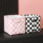 Hinwo 3-Pack Cubic Organizer Shelf Bins, Canvas Fabric Storage Baskets with Handles, 22L/5.8-Gal Square Storage Bins, Cubes, 