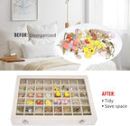 Vicoter Velvet Jewelry Tray 48 Compartments Jewelry Display Organizer with Transparent Cover Rings, Earrings, Necklaces, Pend