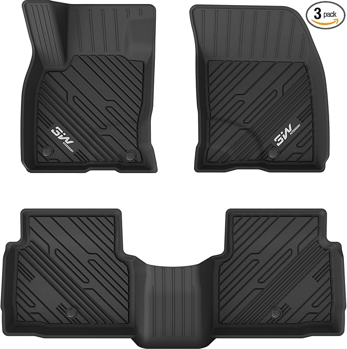 3W Floor Mats Fit for Ford Escape 2020-2025 2026 (NOT for Hybrid), TPE All Weather Custom Fit Floor Liner for Ford Escape 1st and 2nd Row Full Set Accessories Car Liners Black