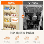 Lifewit 6 Tier Over the Door Shoe Organizer with 11 Large Deep Pockets, Fabric Hanging Shoes Shelf for Closet, Dorm Storage, 