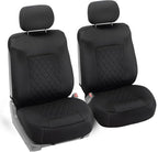 FH Group Car Seat Cover Cushion - 2 Pack Seat Covers for Cars Trucks SUV, Solid Black Neosupreme Car Seat Cushions, Waterproo