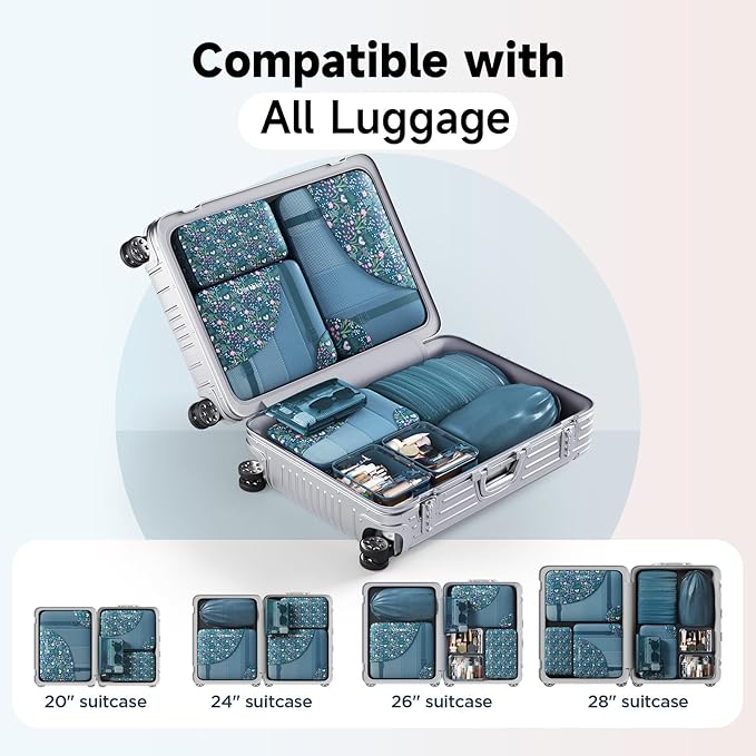 11 Set /9 Set Packing Cubes for Travel,Gifts for Women Mom Kids,TSA Approved Bags for Makeup,Cosmetic, Toiletry,Organizers fo