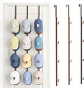 SWTYMIKI Over Door Hat Rack - 3 Packs Metal Hanging Hat Organizer with 12 Hooks Design, Baseball Cap Hanger Organizer Storage