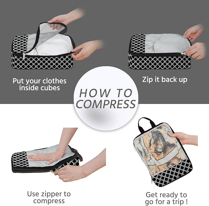 7 Pcs Compression Packing Cubes for Travel, Waterproof Suitcase Luggage Backpack Organizer with Toiletry Bag Travel Essential