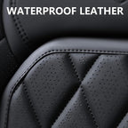 Coverado Car Seat Covers Full Set, Front and Back Seat Covers for Cars, Luxury Faux Leather Waterproof Seat Covers, Black Car