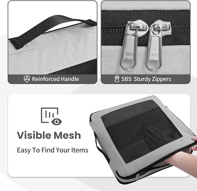 Compression Packing Cubes for Travel, Lightweight Vacation Travel Essentials, Travel Accessories for Suitcase Organizer Bags 