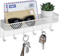 Lwenki Key Holder for Wall – Decorative Stainless Steel Key Hanger with 6 Hooks for Hats, Bags, Leashes – Mail Holder Key Rac