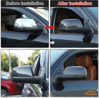 Car Door Rear View Mirror Cover Trim Compatible with Toyota Tundra 2007-2021 Sequoia 2008-2020 Exterior Rearview Mirror Housing Cap Protector Accessories, Only Fit Without Turn Signal Lights Version