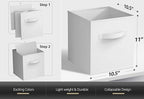 Sorbus Foldable Storage Cubes - 6 Pack, 11 Inch, White, Fabric, Foldable, Storage and Organization, Versatile Use, Collapsibl