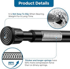 AIZESI 6PCS Tension Curtain Rod 16 to 28 Inch Black No Drilling Adjustable Spring Curtain Rods for Window, Doorway, Closet, K