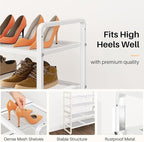 SNTD Shoe Rack - Expandable Shoe Organizer for Closet, Adjustable Metal Shoe Shelf Storage, Stackable Long Shoe Stand Holder 