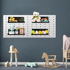 Therwen 4 Pack Magnetic Pegboard Shelves Wall Organizer Metal Pegboard Shelf Steel Tray Accessories Organizing Tools for Craf