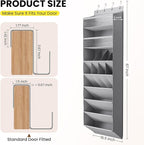 Mefirt 16-20 Pairs Over the Door Shoe Organizer, Clear Pockets Shoe Rack for Closet Door, Hanging Shoe Rack for Boots, Behind