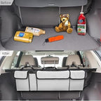Car Trunk Organizer, Backseat Hanging Large Storage with Adjustable Straps,Waterproof PVC Collapsible Cargo Bag, Car Interior