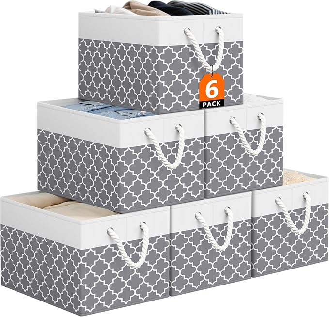 StorageTastic Storage Bin,Collapsible Storage Basket For Organizing,Large Storage Boxes With Rope Handles,Storage Containers,
