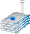 Amazon Basics Vacuum Storage Bags for Blankets, Vacuum Compression Space Saving Storage Bags with Hand Pump for Clothes Packi