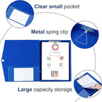Storage File Boxes A4, 6 Pack Foldable File Box with Clip, 50mm Spine, Plastic Archives Cases with Magnetic Closure, Document