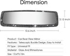Bling Rhinestone Car Rearview Mirror - Car Accessories Crystal Diamond Decor for Women - Stylish Automotive Interior Accessory (Black)