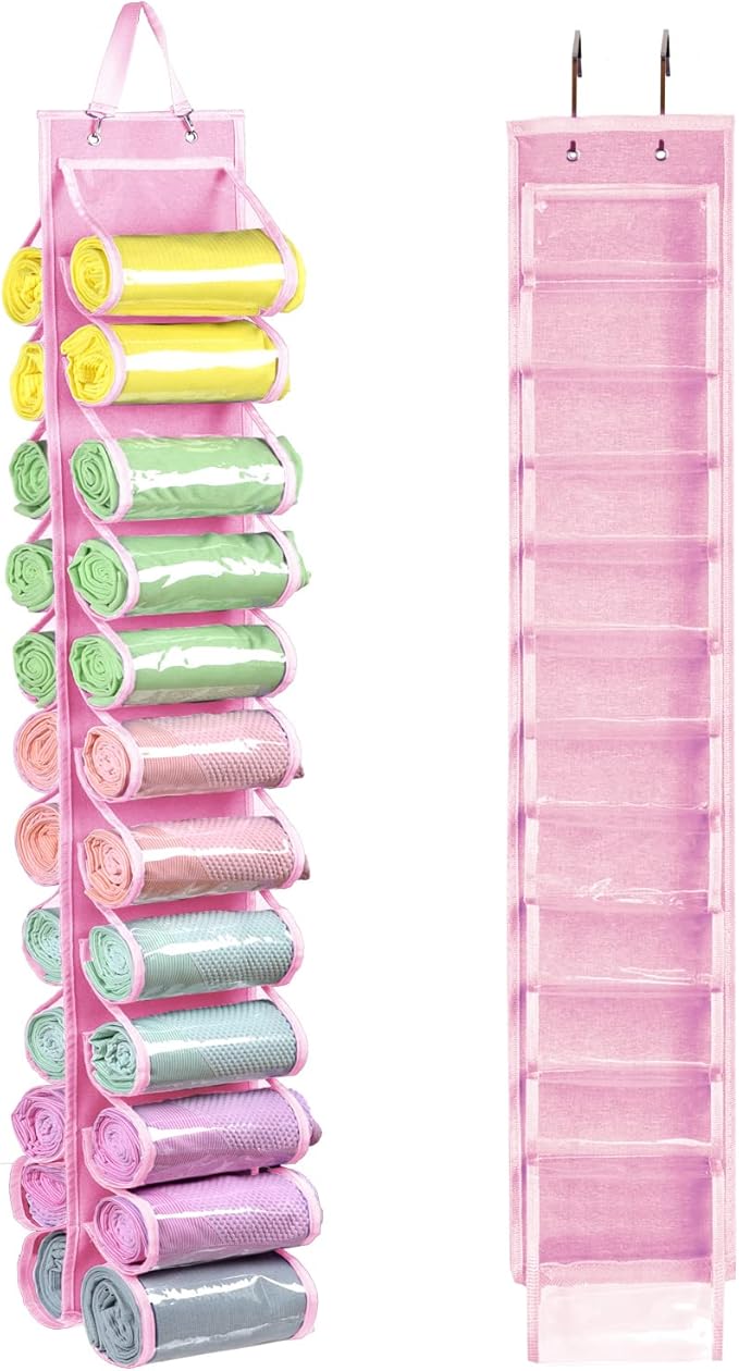 Legging Storage Bag Storage Hanger Can Holds 24 Leggings or Shirts Jeans Compartment Storage Hanger, Foldable Leggings Organi