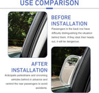 2 PCS Back Passenger Blind Spot Mirrors, 1.8" x 5" Adjustable Wide Angle B-Pillar Blind Spot Mirror, Car Side View Mirror for Get-Off Safety, Universal Accessories for Most Cars (White)