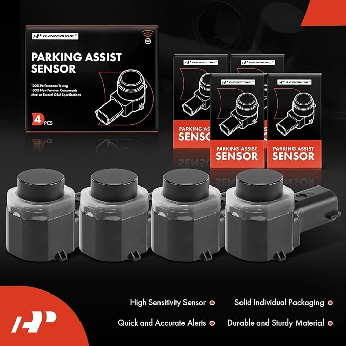 A-Premium 4-PC Reverse Backup Parking Assist Aid Sensor Compatible with Ford Models - F-150 F150 F-250/F-350/F-450/F-550 Supe