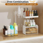 StorBin 3 Large Drawers Makeup Organizer - 5 Tier Bathroom Counter Organizers and Storage, Versatile Perfume Vanity Organizer
