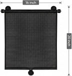 JoEzzy Car Window Shades (4-Pack) - Retractable Roller Sunshade for Baby & Mobile Office | Laptop Glare & UV Protection for Self-Employed & Kids | Universal Fit Side Window Shades (16"x20")