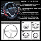 Alusbell Microfiber Leather Steering Wheel Cover Breathable Auto Car Steering Wheel Cover for Women and Men Universal 15 Inch