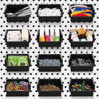 Foraineam 16 Pack Pegboard Bins with Metal Hooks, Black Garage Workbench Bins Cups Peg Board Accessories Kit, Pegboard Tools 