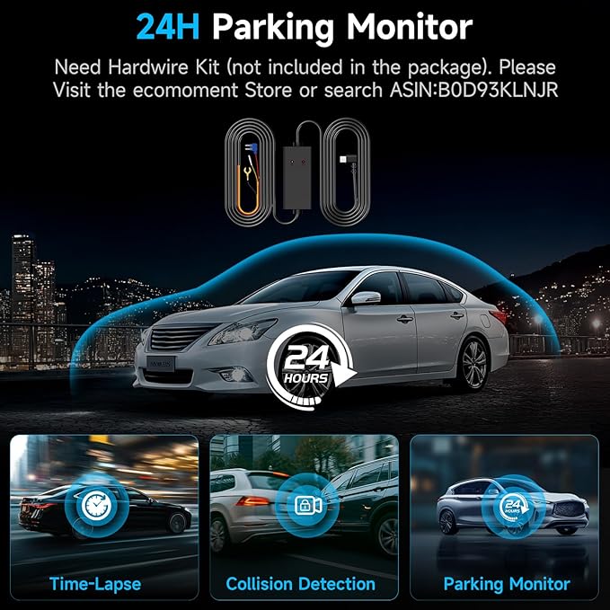 Dash Cam Front and Rear, 2.5K Dual Dash Camera for Cars, Car Camera with 3.16" IPS Screen, 170° Wide Angle, WDR Night Vision,