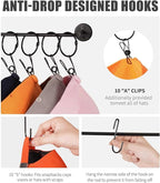 Livelab Hat Rack for Wall, Hat Organizer for Baseball Caps with 10 Hooks+10 Clips, 2 Pack Modern Metal Hat Storage Wall-Mount