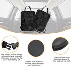 2PCS Car Seat Back Organizer, Waterproof Vehicle Storage Bag with Touch Screen Tablet Holder & 9 Pockets, Auto Kick Mats Back Seat Protector for Kids, Universal Travel Accessories (Gray/Small)