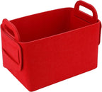 Minoisome Storage Basket Felt Storage Bin Collapsible& Convenient Box Organizer with Carry Handles for Office Bedroom Closet 