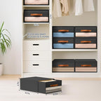 DIMJ Closet Organizers and Storage - Foldable Storage Bins with Drawers Fabric Stackable Storage Drawers with Clear Window,Fa