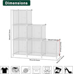 Cube Storage Organizer, 6-Cube Shelves Unit with Doors, DIY Stackable Plastic Clothes Organizer for Bedroom and Under Stairs 