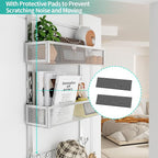 HapiRm Over The Door Hanger with Coat Hooks and 2 Baskets, Rustproof & Waterproof Over The Door Hooks, Storage Organizer for 