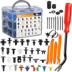 GOOACC 975Pcs Car Push Retainer Clips & Auto Fasteners Assortment 33 Most Popular Sizes Bumper Fender Rivets with Cable Ties 