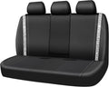 CAR PASS Bling Rhinestone&Leather Back Seat Cover, Waterproof Bench Rear Seat Cover Shining Diamond Universal Fit Automotive Glitter Crystal Sparkle Strips for Kid Women Girl, Silver Diamond