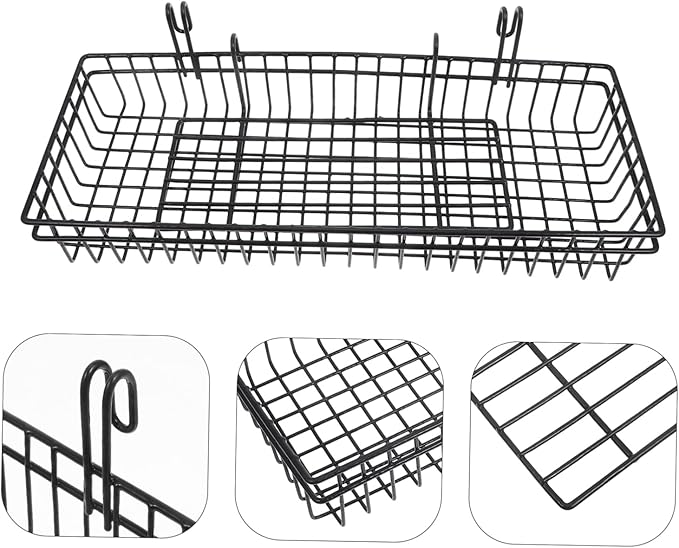 ORFOFE 2pcs Hanging Wire Shelf Storage Baskets Wall Mounted Bins Large Wire Baskets for Home Organization