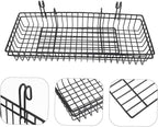 ORFOFE 2pcs Hanging Wire Shelf Storage Baskets Wall Mounted Bins Large Wire Baskets for Home Organization