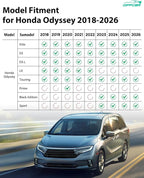 Car Floor Mats for Honda Odyssey: 2018-2026 Cargo Liner, Mini Passenger Van Accessories, All Weather 1st 2nd 3rd Row Rubber Floor Trunk Carpet for Odyssey 2018 2019 2020 2021 2022 2023 2024 2025 2026