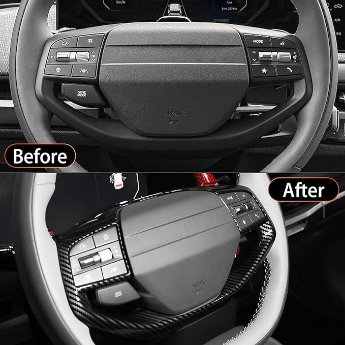 YOUTOOCAR Steering Wheel Button Frame Cover Compatible with Kia K4 25-26,Kia EV6 25-26,Kia Sportage 26,Kia EV3,Kia EV4 Accessories (1, Carbon Fiber Pattern)