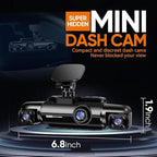 360° Dash Cam Front and Rear Inside, 4 Channel FHD 4 * 1080P, Wi-Fi GPS Voice Control Car Camera, Front 2K+1080P*2 Dash Camer