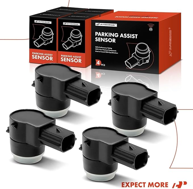 A-Premium 4-PC Rear Reverse Backup Parking Aid Assist Sensor Compatible with Jeep, Dodge, Chrysler & Ram Models - Grand Cherokee, Liberty, Ram 1500 2500 3500, Grand Caravan, Charger, Journey, Durango