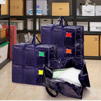 12 Pack Moving Bags with Full-Open Side Zipper, Extra Large 93L Heavy Duty Waterproof Foldable Storage Totes for College