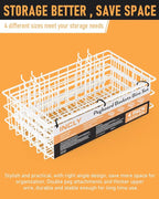 INCLY 4 Pack Pegboard Baskets Bins Set, 4 Size Square Style Metal White Wire Basket for Any Peg Board Organizing Tools, Pegbo